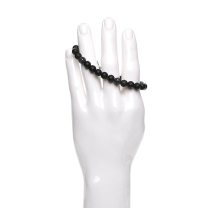 David Yurman Sterling Silver Black Diamond Onyx 8mm Spiritual Beads Bracelet 2 of 7