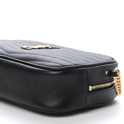 Saint Laurent Grain De Poudre Matelasse Monogram Mini Lou Camera Bag Black 9 of 9