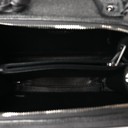 Chanel Metallic Caviar Quilted Medium CC Filigree Vanity Case Dark Silver 6 of 10