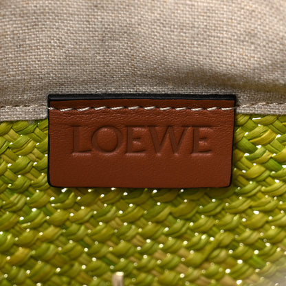 Loewe Calfskin Raffia Anagram Basket Tote Bag Kiwi 7 of 9