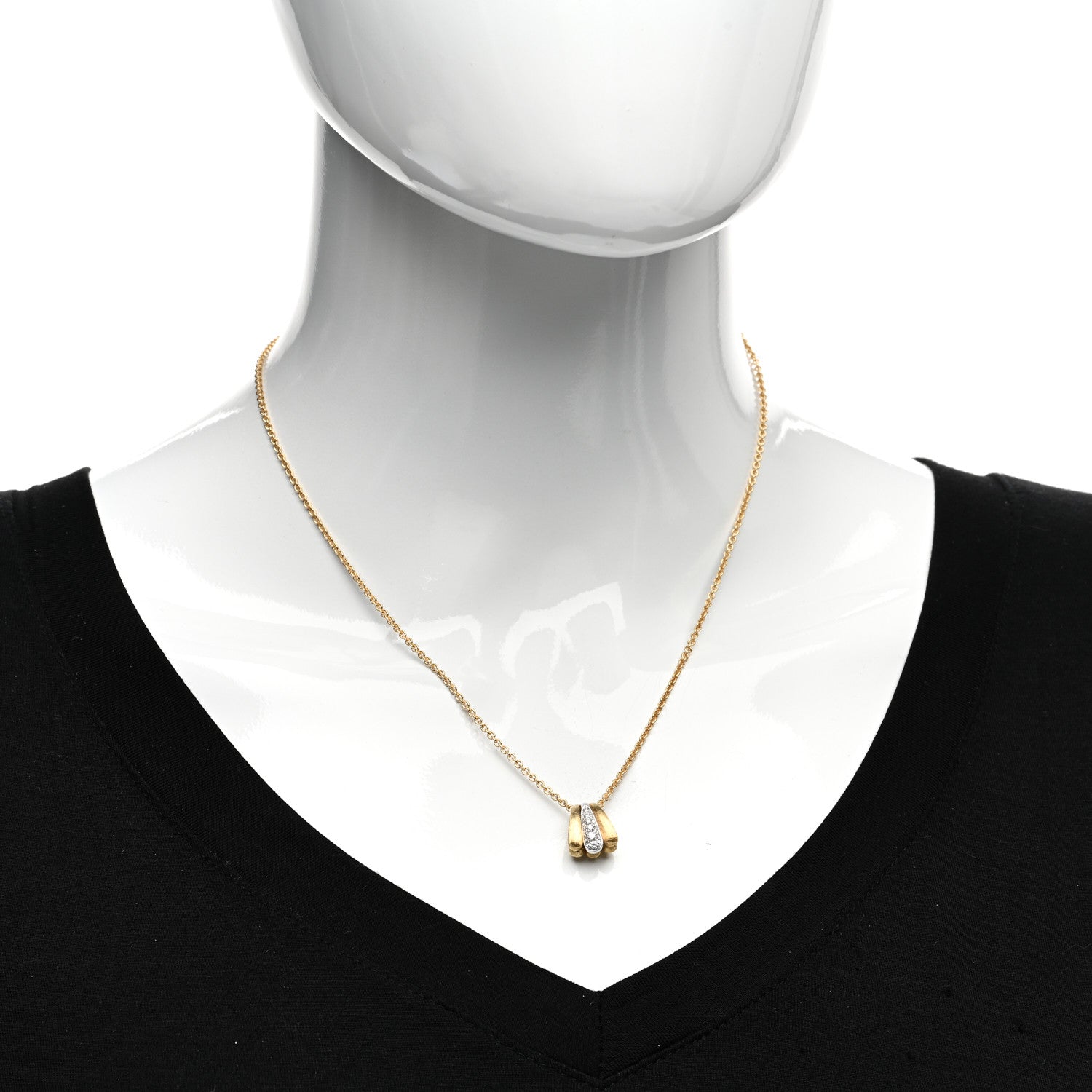 Marco Bicego 18K Yellow Gold Diamond Lucia Pendant Necklace 2 of 4