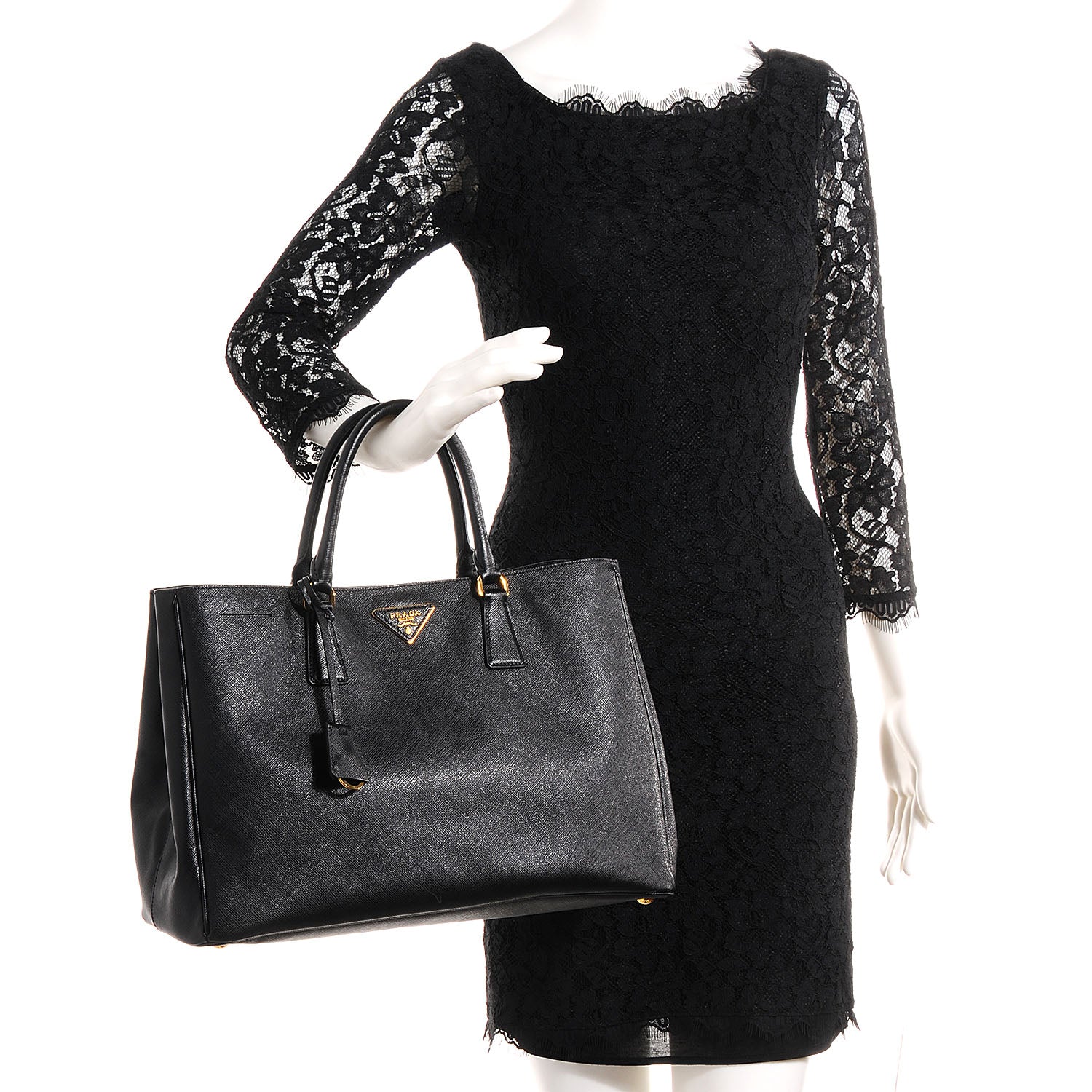Prada Saffiano Lux Large Tote Nero Black 2 of 10