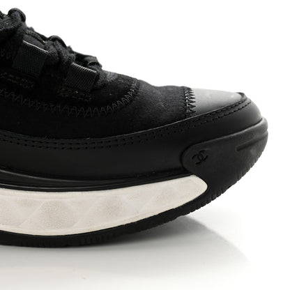 Chanel Velvet Calfskin Mixed Fibers CC Sneakers 37 Black 14 of 23