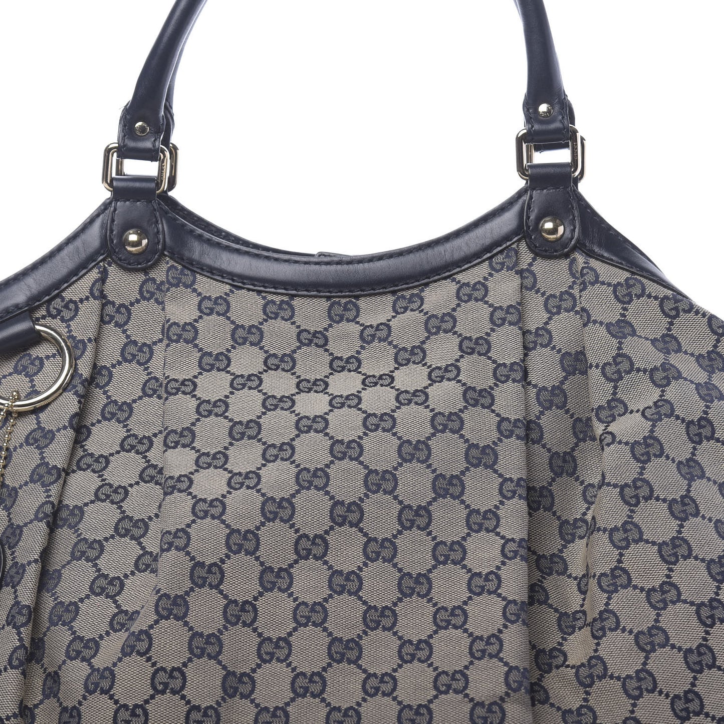 Monogram Calfskin Large Sukey Tote Beige Blue