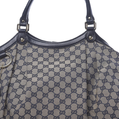 Gucci Monogram Calfskin Large Sukey Tote Beige Blue 8 of 11