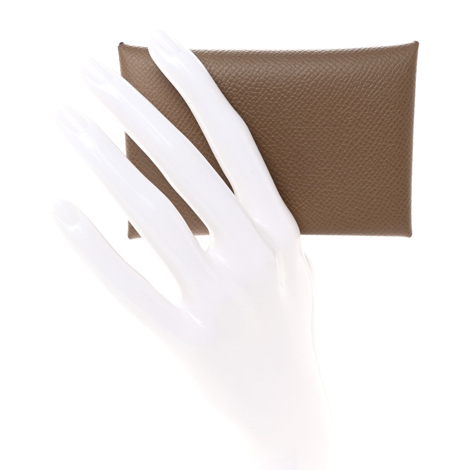 Hermes Epsom Calvi Card Case Etoupe 2 of 8