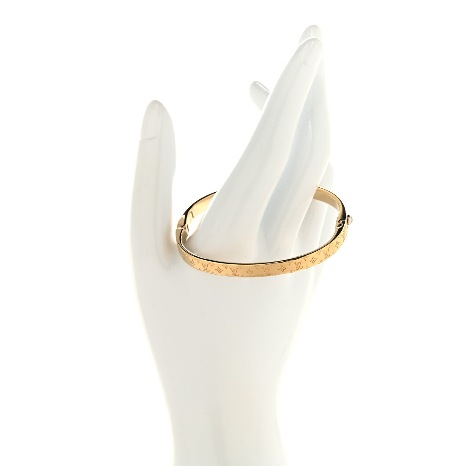 Louis Vuitton Brass Monogram Nanogram Bracelet M Gold 2 of 5