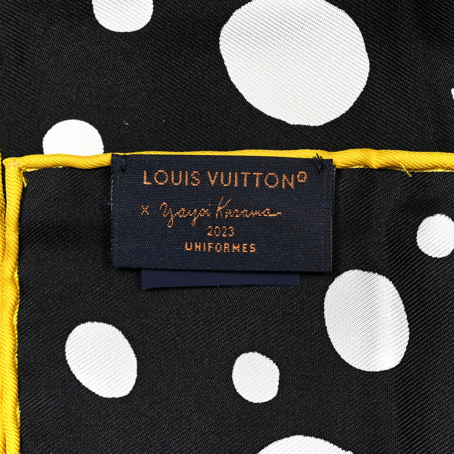Louis Vuitton LV x YK Kusama Infinity Dots Scarf Black Yellow 3 of 5