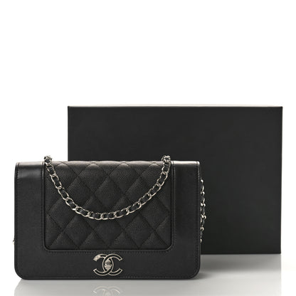 Chanel Caviar Quilted Vintage Mademoiselle Wallet On Chain WOC Black 10 of 10