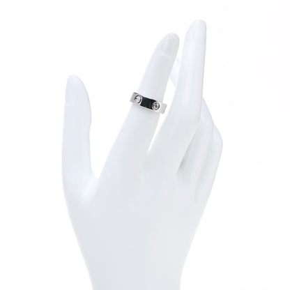 Cartier 18K White Gold 3 Diamond 5.5mm LOVE Ring 49 5 2 of 7
