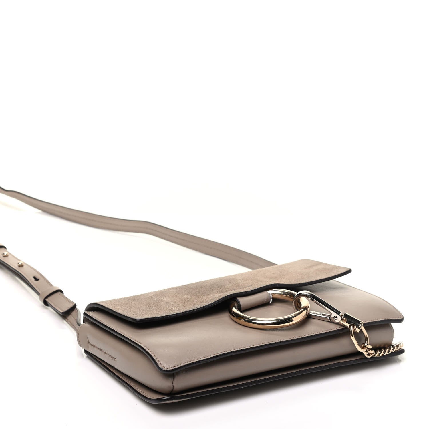 Chloe Suede Calfskin Small Faye Shoulder Bag Motty Grey 4 of 9