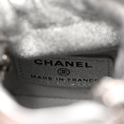 Chanel Metallic Caviar Quilted Mini Drawstring Bucket Bag Silver 5 of 8