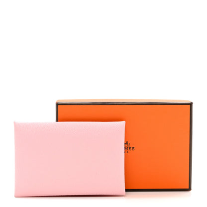 Hermes Chevre Mysore Calvi Card Case Rose Sakura 7 of 7