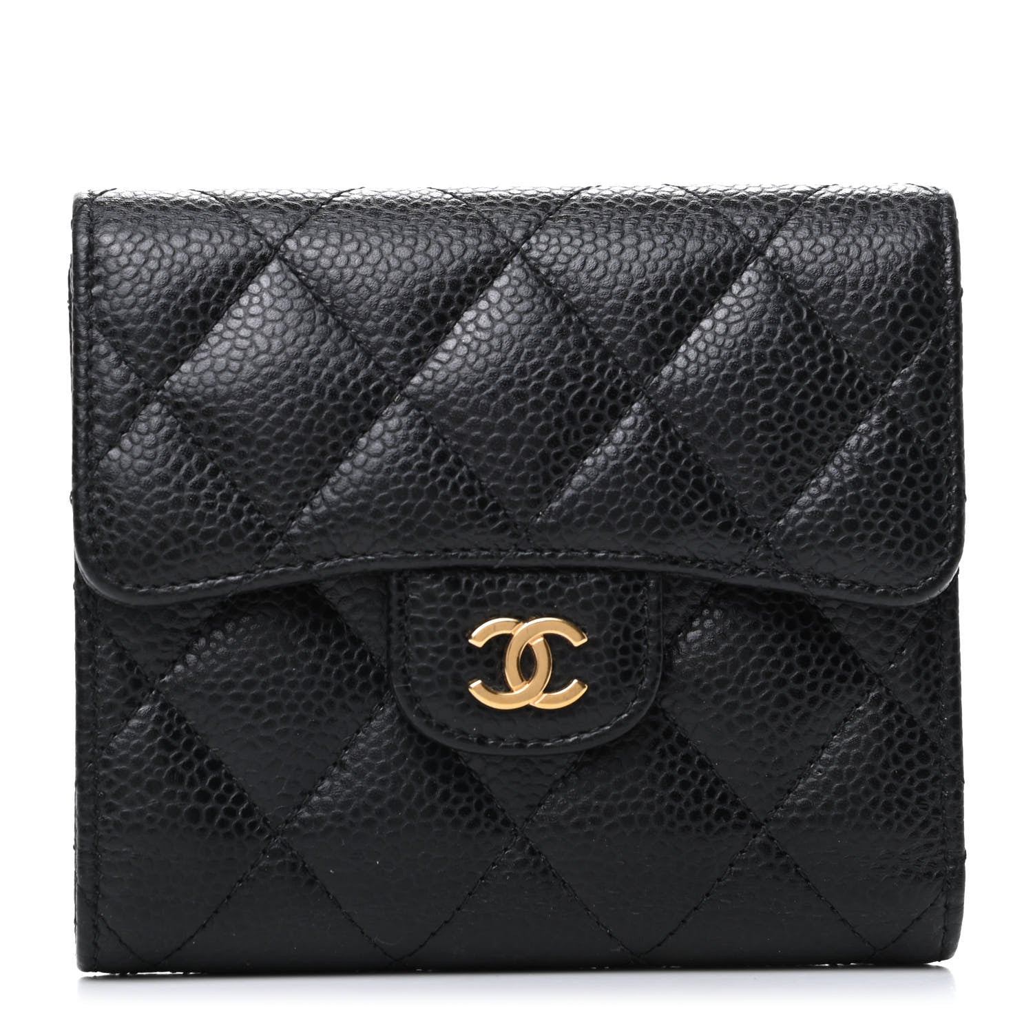 Chanel Caviar Quilted Compact Flap Wallet Black 1 of 12