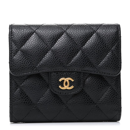 Chanel Caviar Quilted Compact Flap Wallet Black 1 of 12