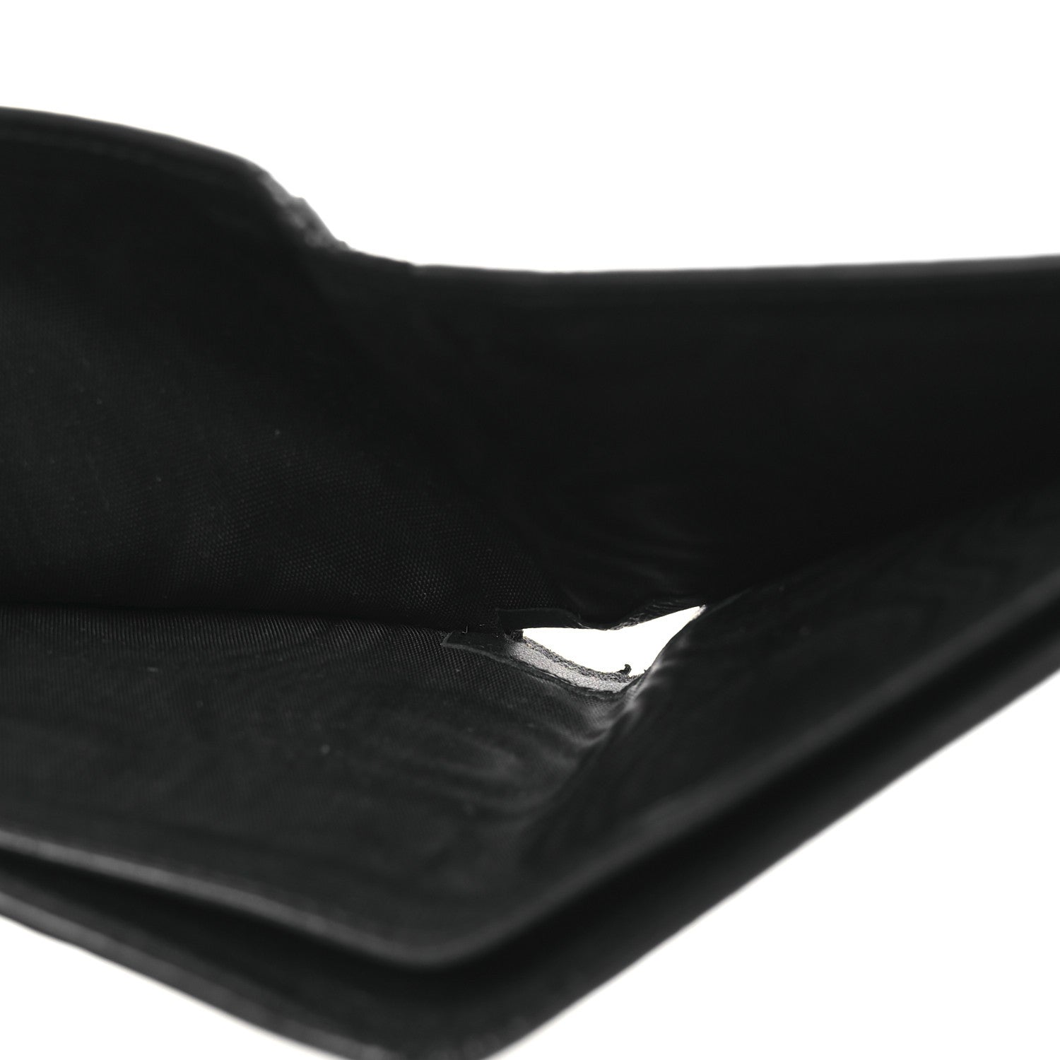 Saint Laurent Calfskin Crocodile Embossed Tiny Cassandre East West Wallet Black 6 of 9