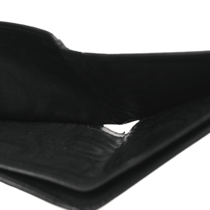 Saint Laurent Calfskin Crocodile Embossed Tiny Cassandre East West Wallet Black 6 of 9