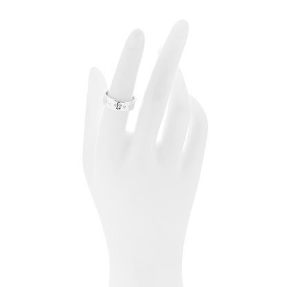 Tiffany Sterling Silver Diamond Locks Ring 53 6.25 2 of 4