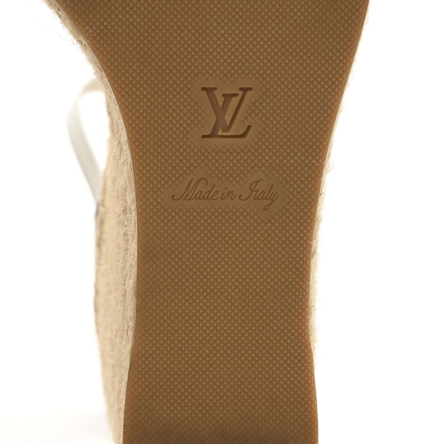 Calfskin Spring Hill Espadrille Wedge Sandals 39.5 White Brown