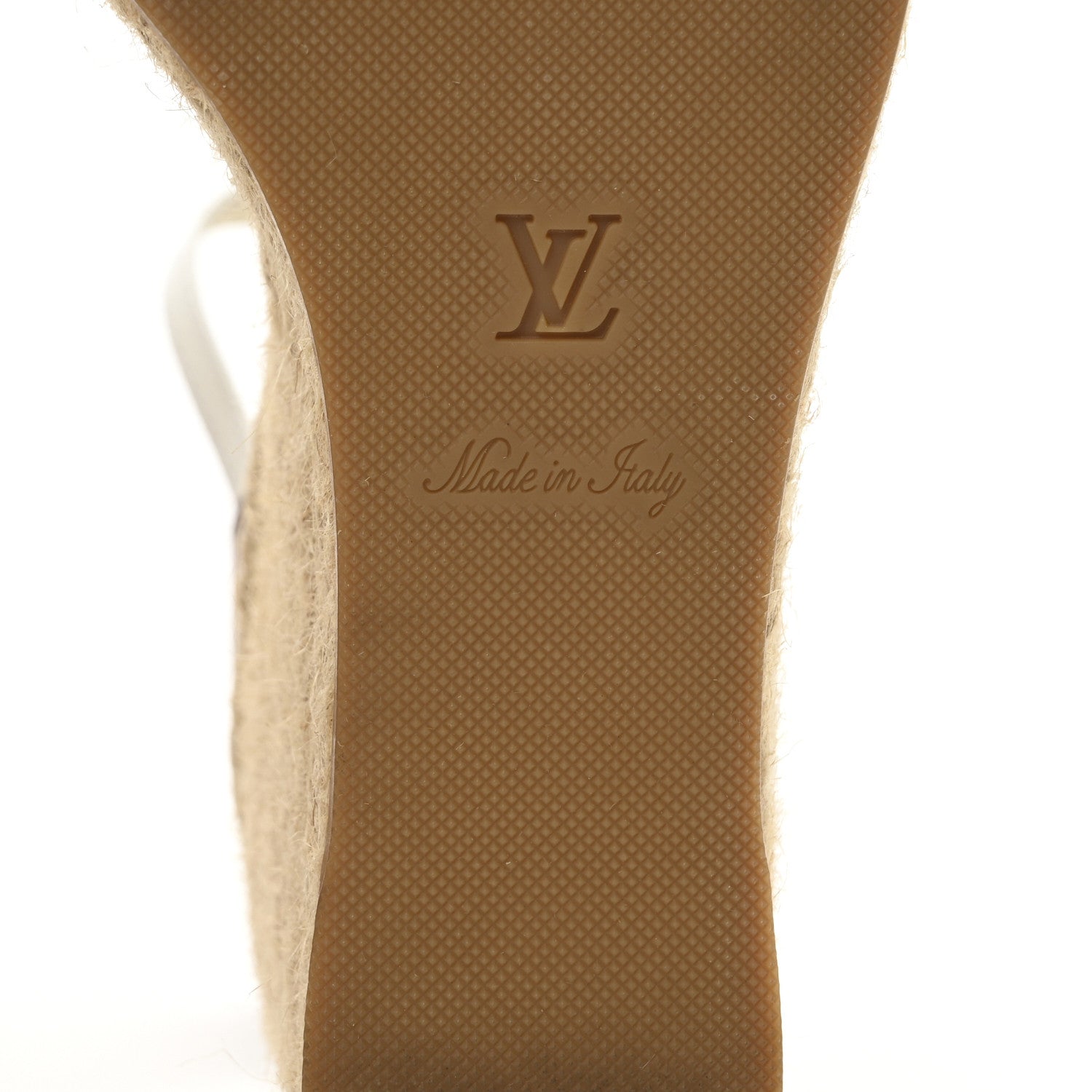 Louis Vuitton Calfskin Spring Hill Espadrille Wedge Sandals 39.5 White Brown 7 of 8