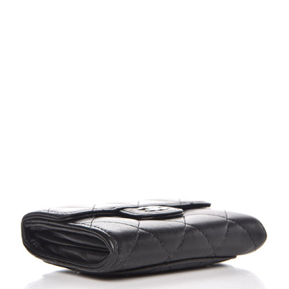 Chanel Lambskin Quilted Flap Card Holder Wallet Black 4 of 11