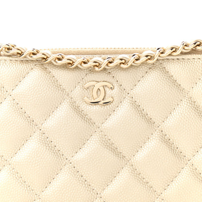 Chanel Metallic Caviar Quilted Small Clutch With Chain Gold 11 of 14
