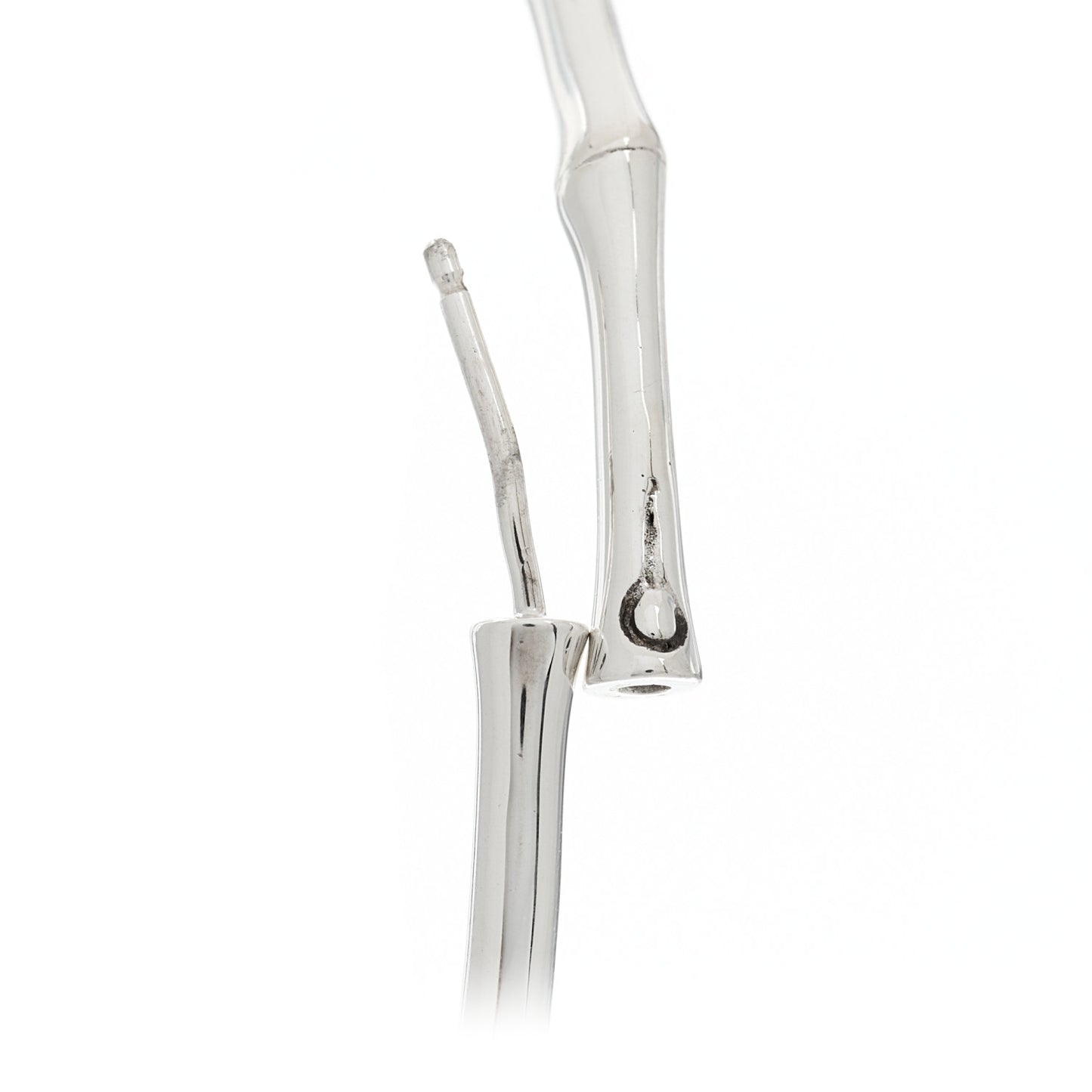 Sterling Silver 57mm Bamboo Hoop Earrings