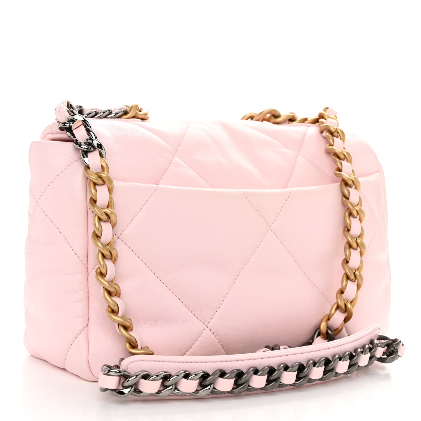Lambskin Quilted Medium Chanel 19 Flap Light Pink