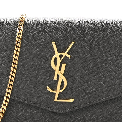 Saint Laurent Grain De Poudre Uptown Chain Wallet Pebble 8 of 11