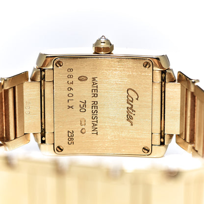Cartier 18K Yellow Gold Diamond 20mm Tank Francaise Quartz Watch 5 of 8
