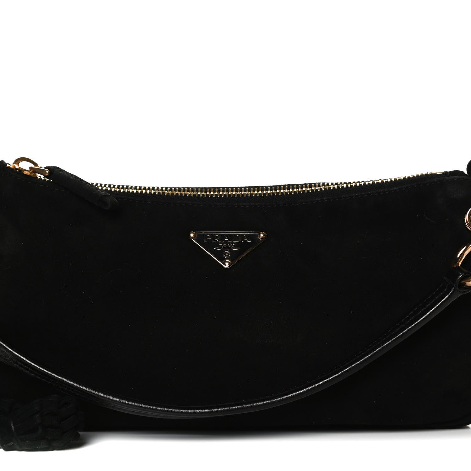 Prada Suede Box Shoulder Bag Black 14 of 15