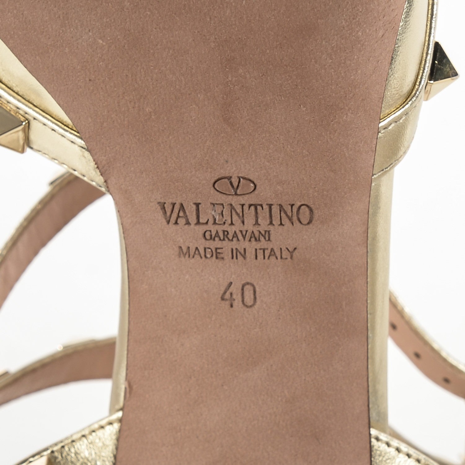 Valentino Garavani Metallic Calfskin Rockstud Ankle Strap 65mm Pumps 40 Platino 6 of 7