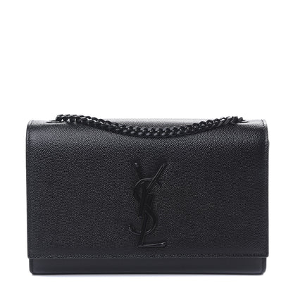 Saint Laurent Grain De Poudre Small Monogram Kate Satchel Black 1 of 9
