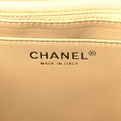Chanel Metallic Patent Quilted Maxi Single Flap Beige 6 of 11