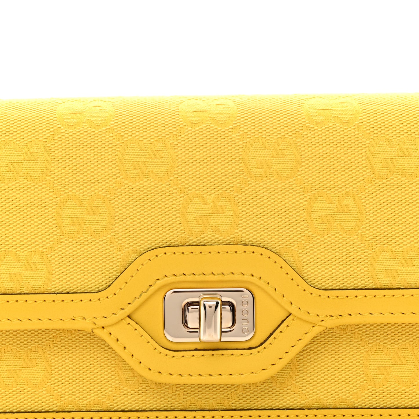 GG Monogram Scratch Lux Calfskin Mini Luce Shoulder Bag Yellow