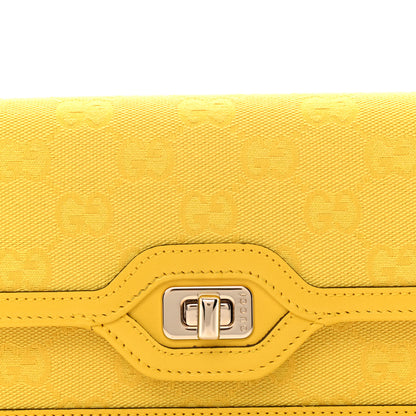 Gucci GG Monogram Scratch Lux Calfskin Mini Luce Shoulder Bag Yellow 7 of 9