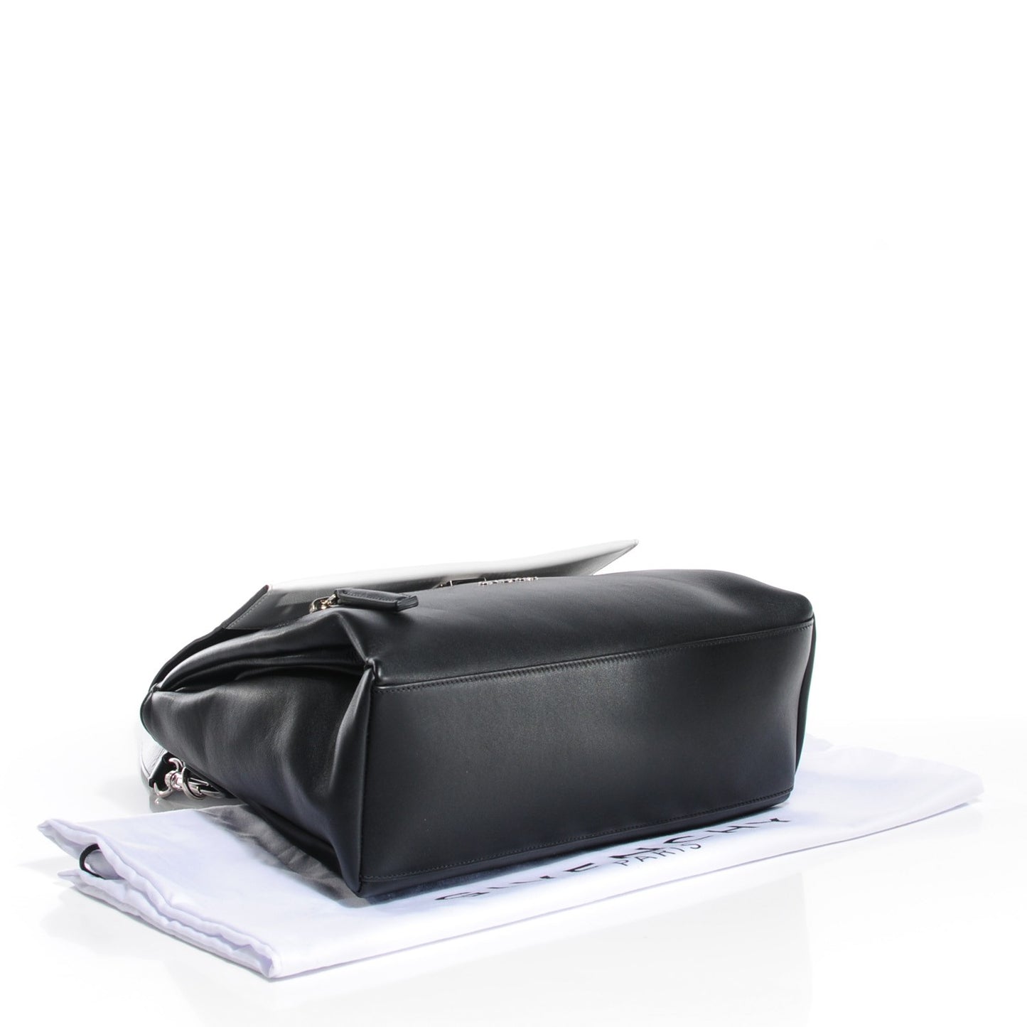Calfskin Medium Bi-Color Pandora Pure Flap Bag Black White