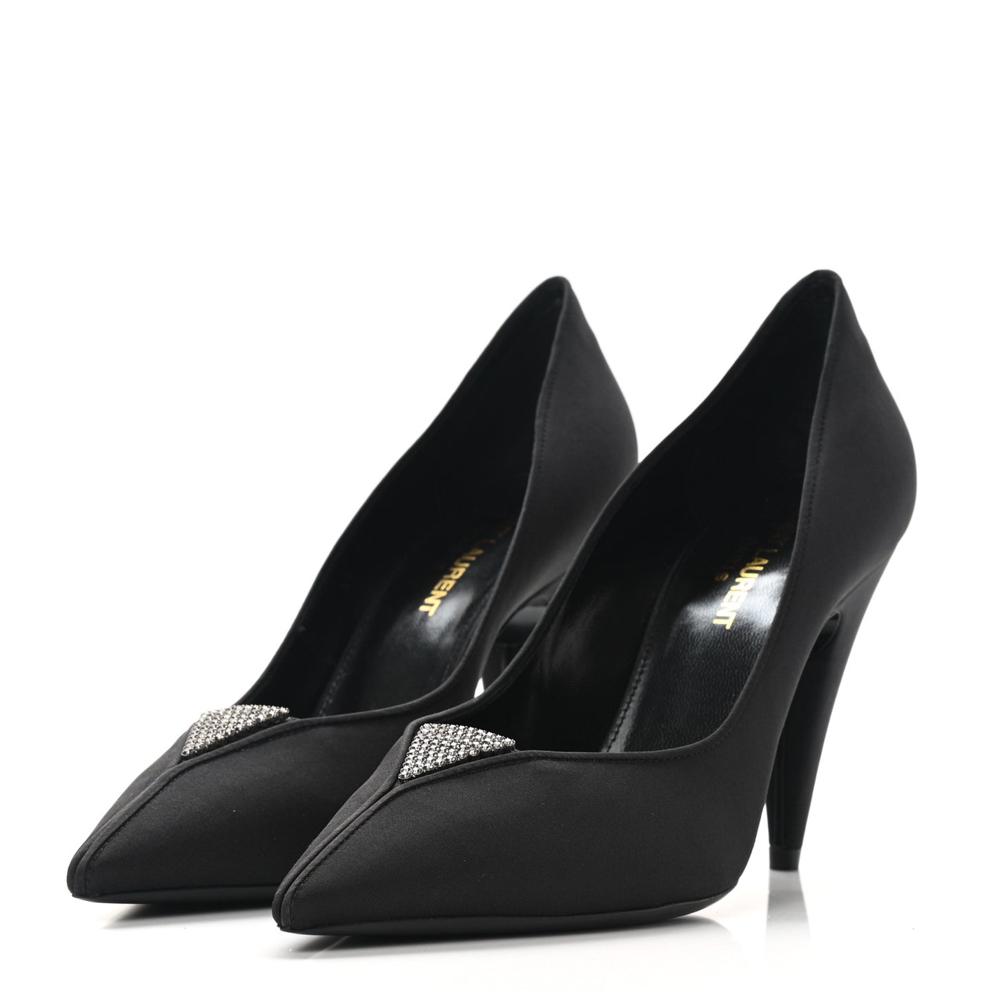 Crystal Embellished Faille Paris 95 Pumps 37.5 Black