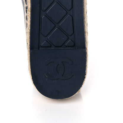 Chanel Lambskin CC Espadrilles 37 Navy Black Beige 7 of 12