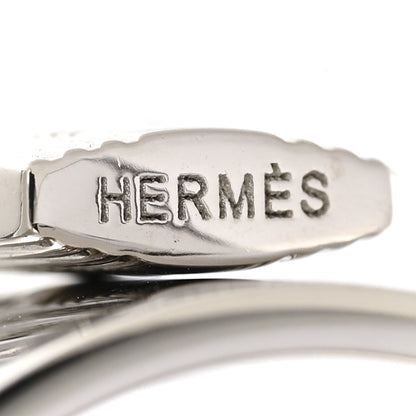 Hermes Permabrass Padlock Charm Scarf Ring Silver 3 of 4