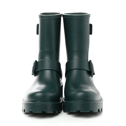 Jimmy Choo Rubber Yael Flat Rain Boots 35 Dark Green 2 of 8