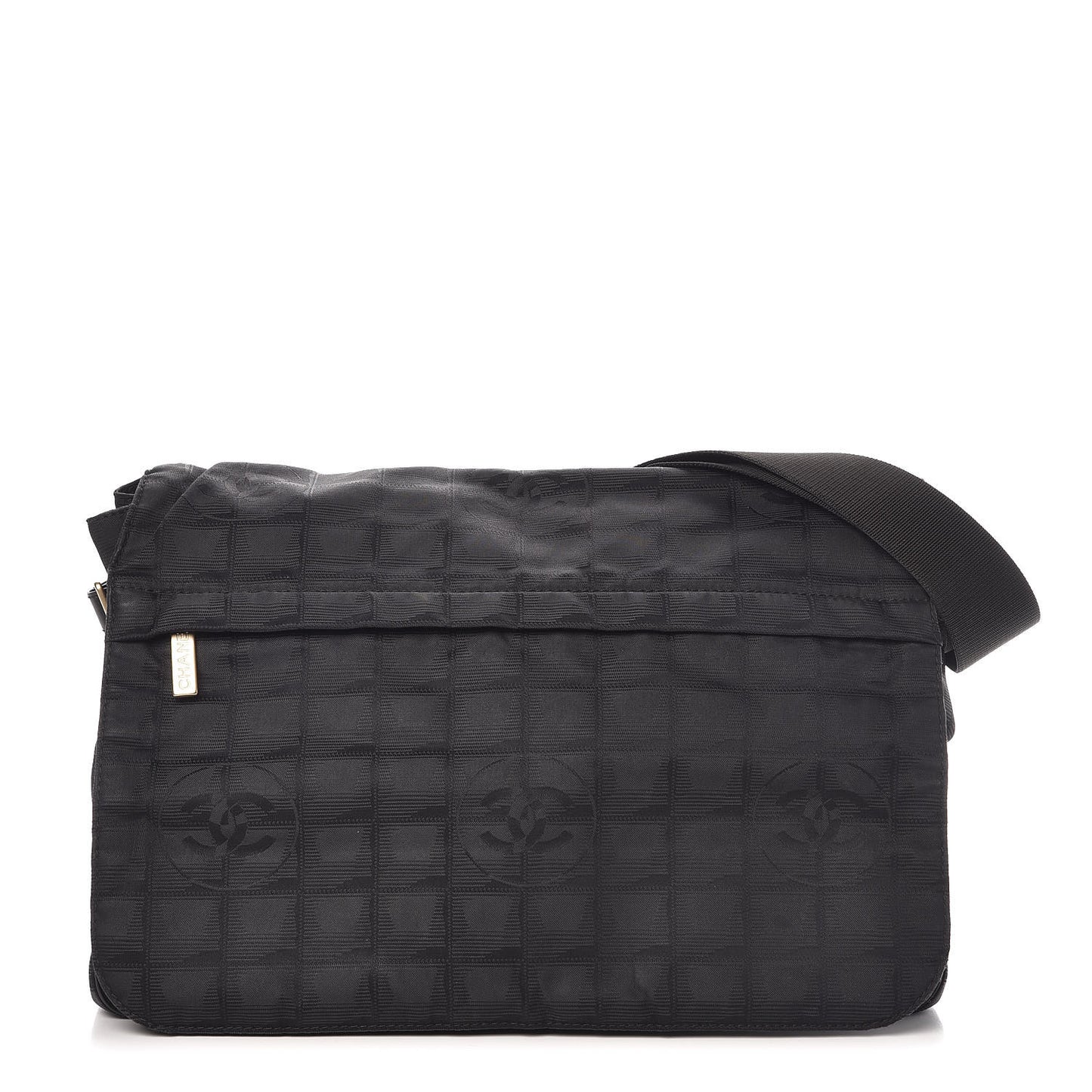 Nylon Travel Messenger Bag Black