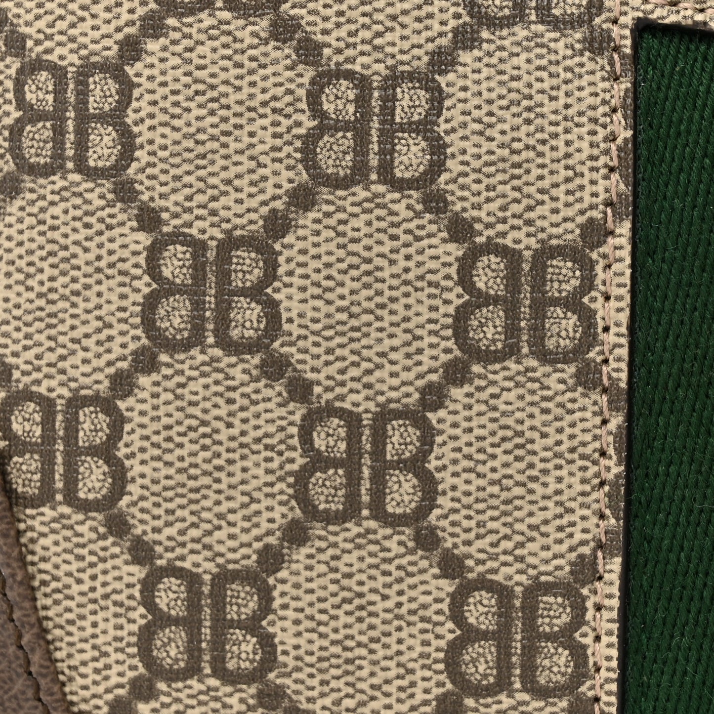 X BALENCIAGA BB Supreme Monogram Calfskin Web Mini Jackie 1961 Hobo Beige Ebony