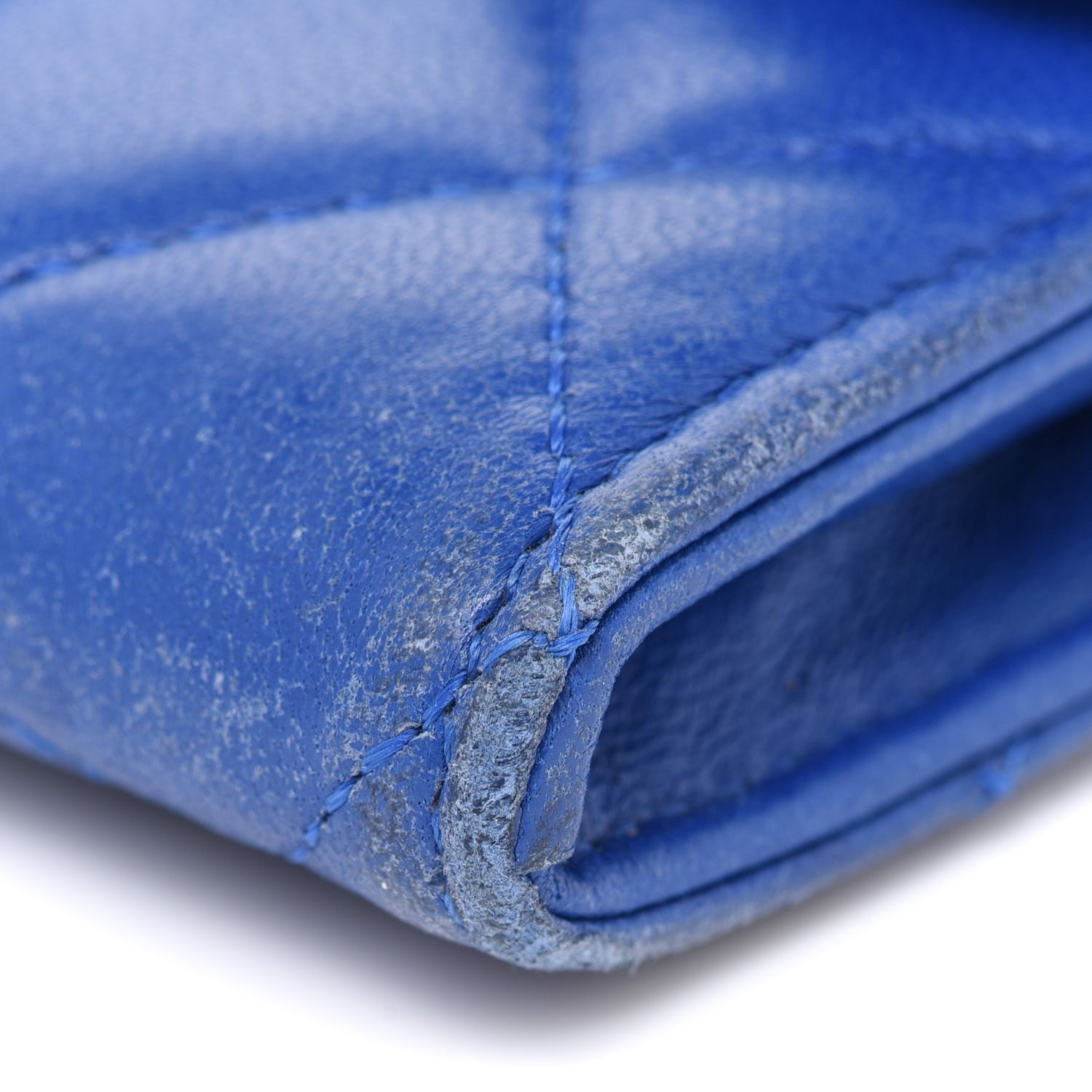 Chanel Lambskin Quilted Flap Card Holder Royal Blue 10 of 13