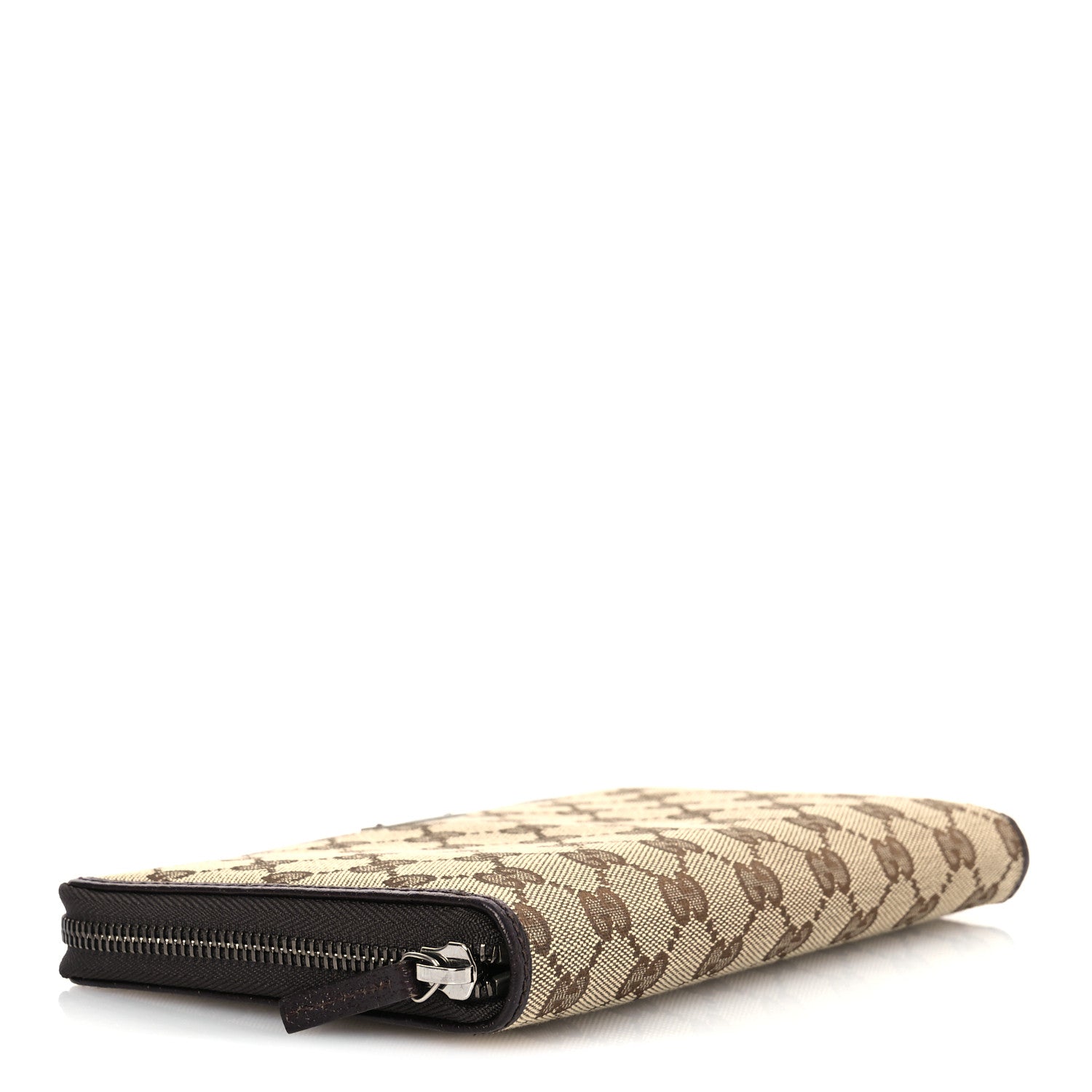 Gucci Monogram Metal Bar Zip Around Travel Wallet Dark Brown 4 of 7