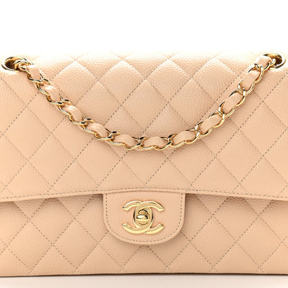 Chanel Caviar Quilted Medium Double Flap Beige 7 of 10