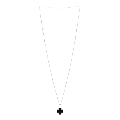 Van Cleef & Arpels 18K White Gold Black Onyx Magic Alhambra Pendant Necklace 3 of 4