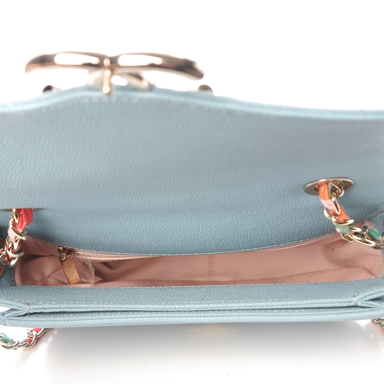 Chanel Grained Calfskin Quilted Small Cuba Top Handle Flap Blue 5 of 9