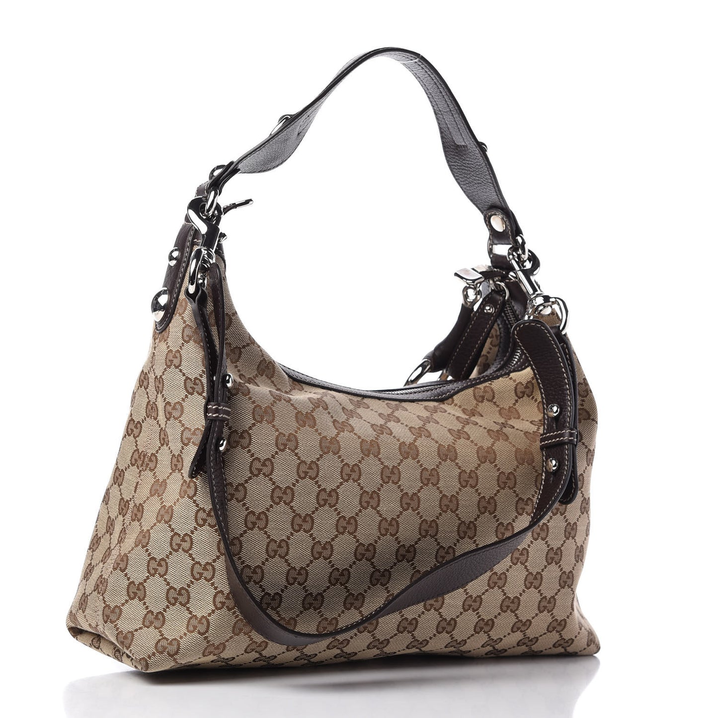 Monogram Medium Icon Bit Hobo Dark Brown