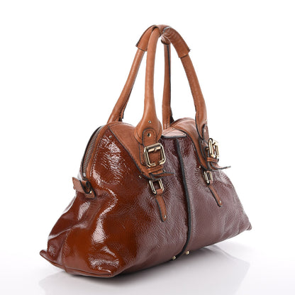 Chloe Patent Paddington Tote Brown 3 of 14